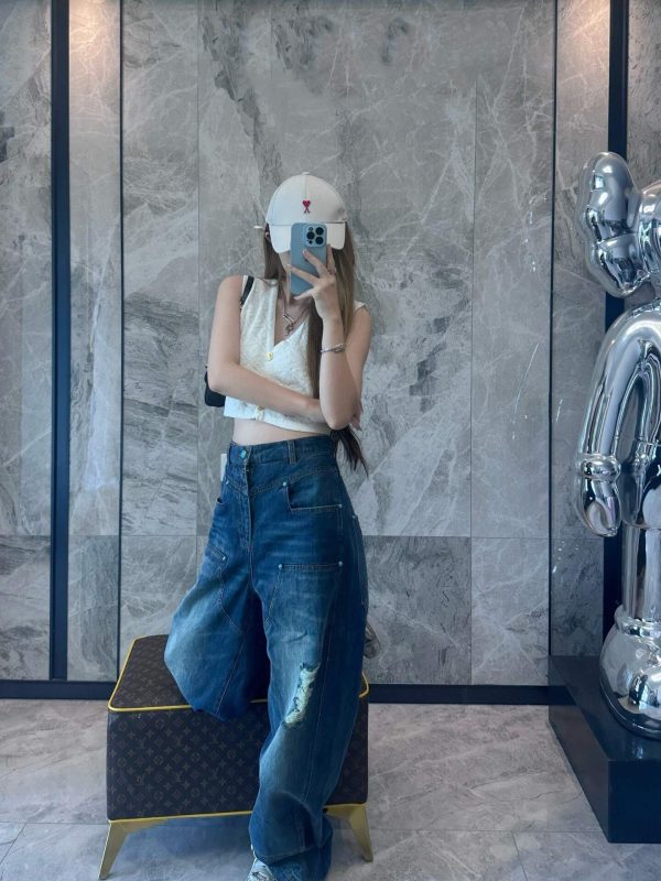 Louis Vuitton Wide Leg Fit Denim Pants- Light Blue