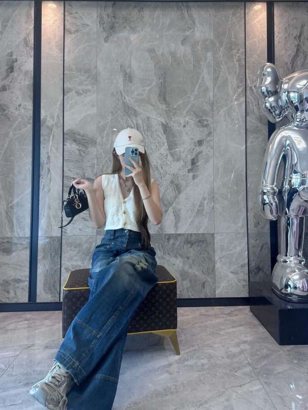 Louis Vuitton Wide Leg Fit Denim Pants- Light Blue