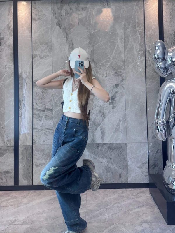 Louis Vuitton Wide Leg Fit Denim Pants- Light Blue