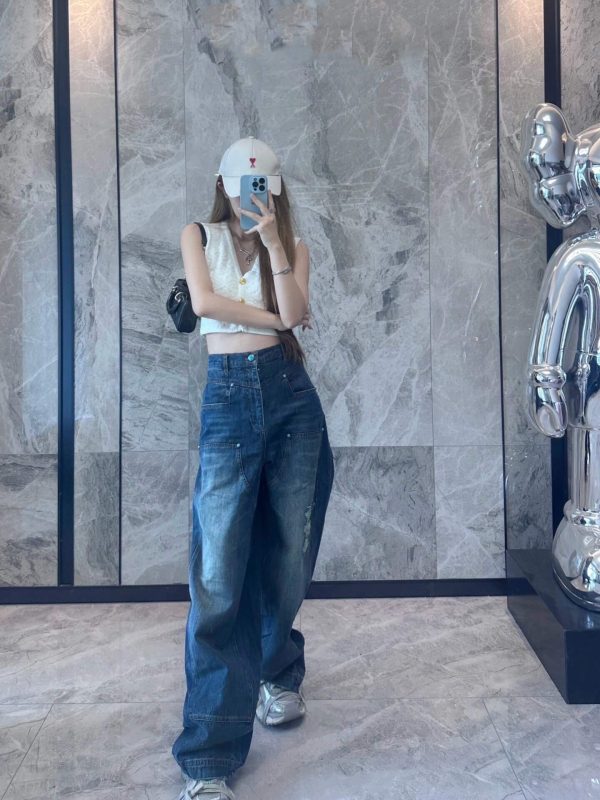 Louis Vuitton Wide Leg Fit Denim Pants- Light Blue