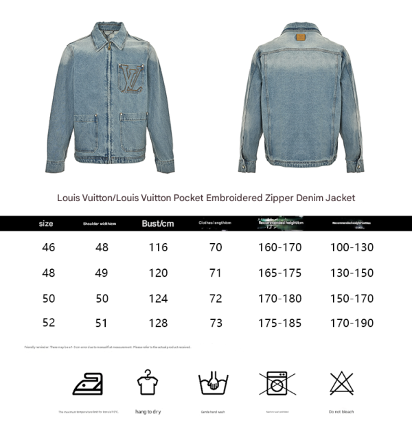 Louis Vuitton Workwear Zip-Up Denim Jacket- Blue