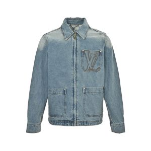 Louis Vuitton Workwear Zip-Up Denim Jacket- Blue