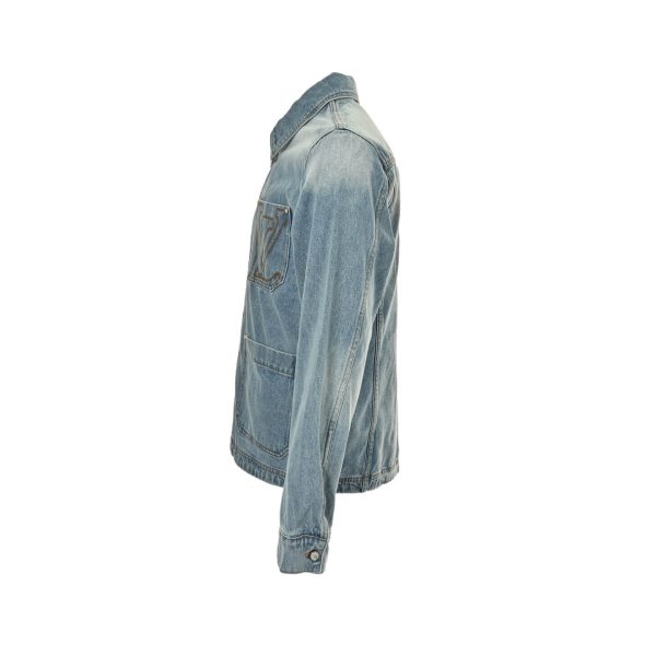 Louis Vuitton Workwear Zip-Up Denim Jacket- Blue