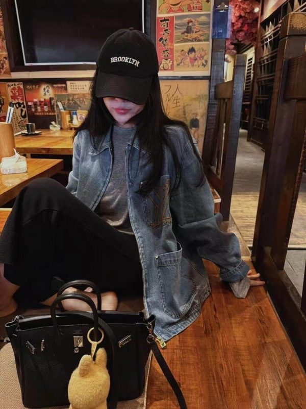 Louis Vuitton Workwear Zip-Up Denim Jacket- Blue