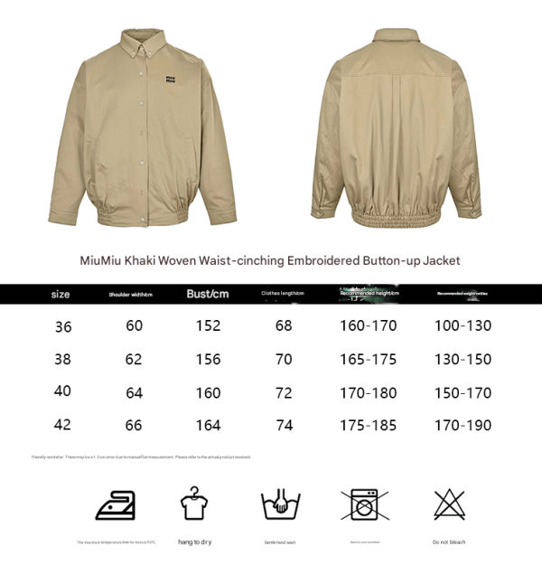 Miu Miu Chino Cloth Blouson Button-up Jacket- Khaki