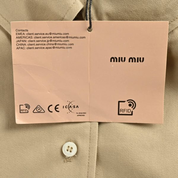 Miu Miu Chino Cloth Blouson Button-up Jacket- Khaki