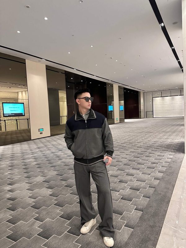 Miu Miu Velvet-trim Bomber Jacket- Grey (2) Miu Miu Velvet-trim Bomber Jacket- Grey