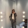 Miu Miu Velvet-trim Bomber Jacket- Grey (6) Miu Miu Velvet-trim Bomber Jacket- Grey