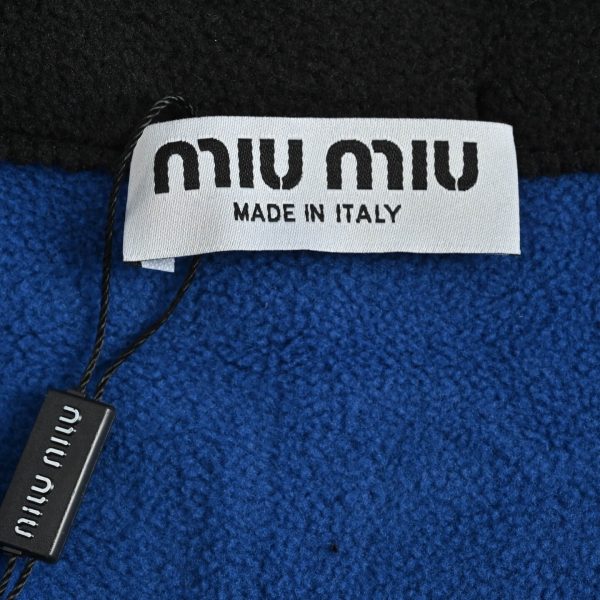 Miu Miu Windbreaker Fleece Zip-Up Jacket- Blue
