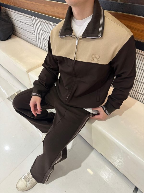 Miu Miu velvet-trim Bomber Jacket- Black