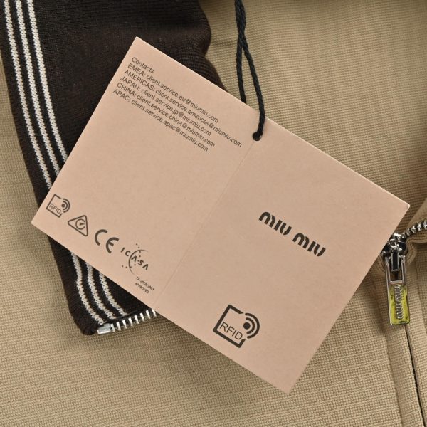 Miu Miu velvet-trim Bomber Jacket- Black