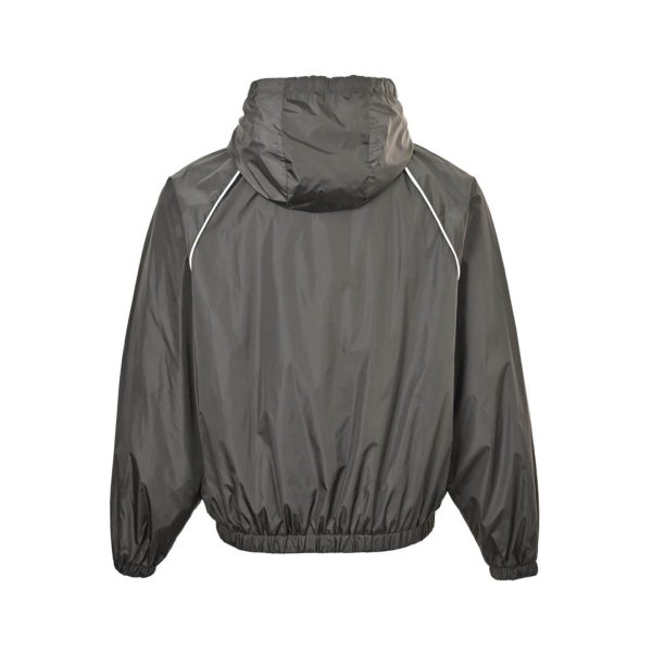 Miu Miu zip-up Hooded Trench Bomber Jacket- Gray