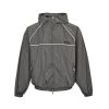 Miu Miu zip-up Hooded Trench Bomber Jacket- Gray