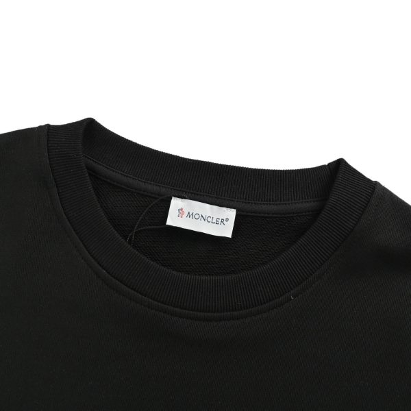 Moncler Blurred Logo Crew Neck Sweatshirt- Black