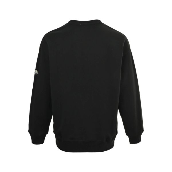 Moncler Blurred Logo Crew Neck Sweatshirt- Black
