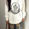 Moncler Blurred Logo Crew Neck Sweatshirt- White (3) Moncler Blurred Logo Crew Neck Sweatshirt- White