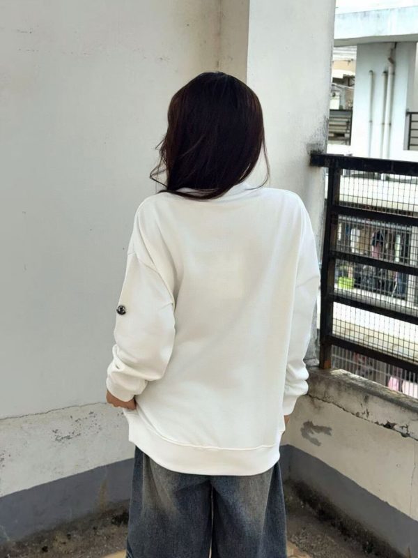 Moncler Blurred Logo Crew Neck Sweatshirt- White (4) Moncler Blurred Logo Crew Neck Sweatshirt- White