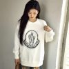 Moncler Blurred Logo Crew Neck Sweatshirt- White (5) Moncler Blurred Logo Crew Neck Sweatshirt- White