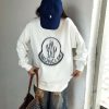 Moncler Blurred Logo Crew Neck Sweatshirt- White (6) Moncler Blurred Logo Crew Neck Sweatshirt- White
