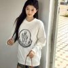 Moncler Blurred Logo Crew Neck Sweatshirt- White (7) Moncler Blurred Logo Crew Neck Sweatshirt- White