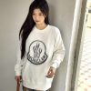 Moncler Blurred Logo Crew Neck Sweatshirt- White (8) Moncler Blurred Logo Crew Neck Sweatshirt- White