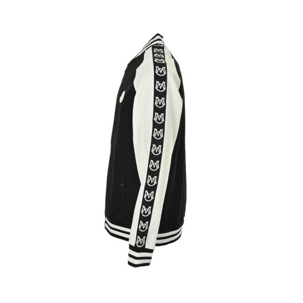 Moncler Embroidered Logo Zip-up Sweatshirt- Black