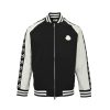 Moncler Embroidered Logo Zip-up Sweatshirt- Black