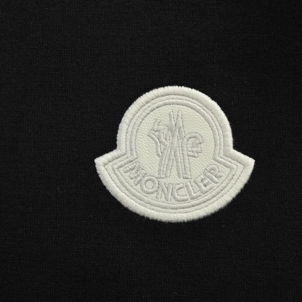 Moncler Embroidered Logo Zip-up Sweatshirt- Black