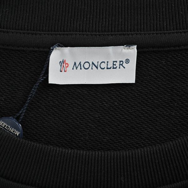 Moncler Logo Patch Crewneck Sweatshirt- Black