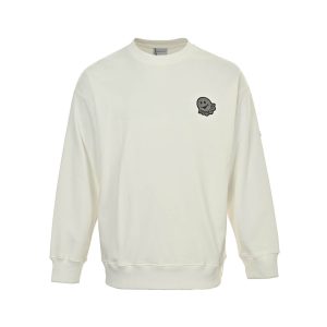 Moncler Logo Patch Crewneck Sweatshirt- Off-White