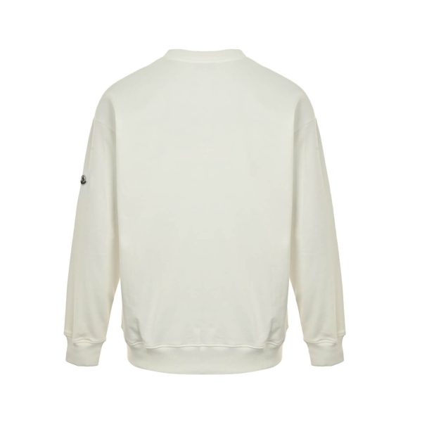 Moncler Logo Patch Crewneck Sweatshirt- Off-White (8) Moncler Logo Patch Crewneck Sweatshirt- Off-White