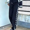 Moncler Logo Trim Drawstring Track Pants- Black