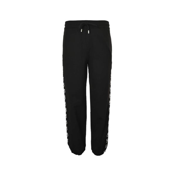 Moncler Logo Trim Drawstring Track Pants- Black