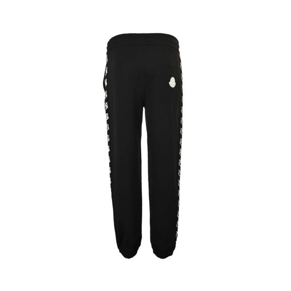 Moncler Logo Trim Drawstring Track Pants- Black