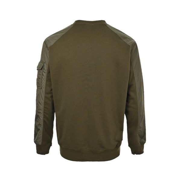 Moncler Panelled Cotton Sweatshirt- Olive Green