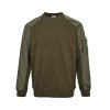 Moncler Panelled Cotton Sweatshirt- Olive Green