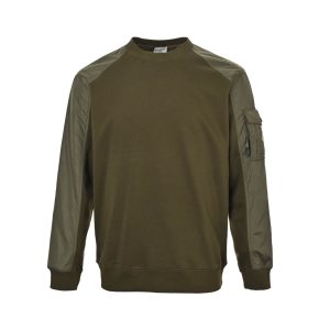 Moncler Panelled Cotton Sweatshirt- Olive Green