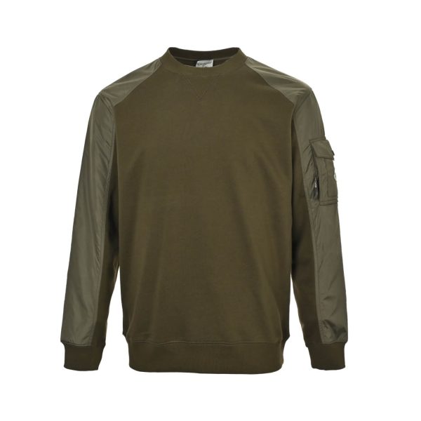 Moncler Panelled Cotton Sweatshirt- Olive Green