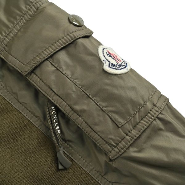 Moncler Panelled Cotton Sweatshirt- Olive Green