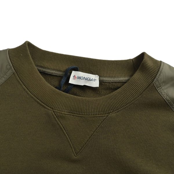 Moncler Panelled Cotton Sweatshirt- Olive Green