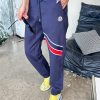 Moncler Side Logo Patch Jogging Trousers- Navy Blue