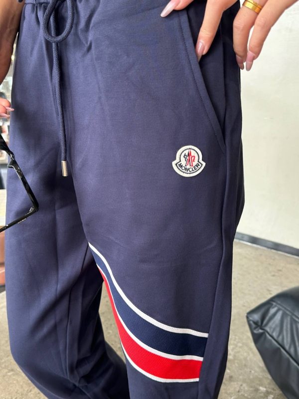 Moncler Side Logo Patch Jogging Trousers- Navy Blue