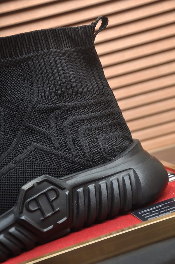 Philipp Plein Supersonic black knit sock sneakers.