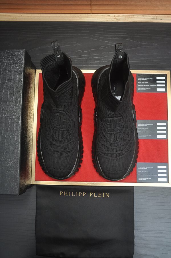 Philipp Plein Supersonic black knit sock sneakers.