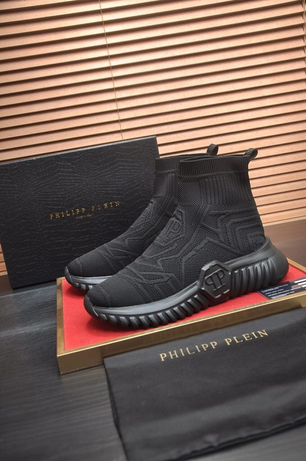 Philipp Plein Supersonic black knit sock sneakers.