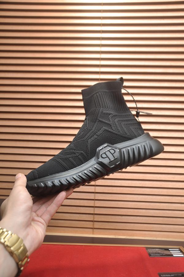 Philipp Plein Supersonic black knit sock sneakers.