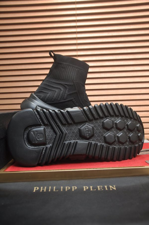 Philipp Plein Supersonic black knit sock sneakers.