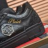 Philipp Plein crystal-embellished low-top leather sneakers