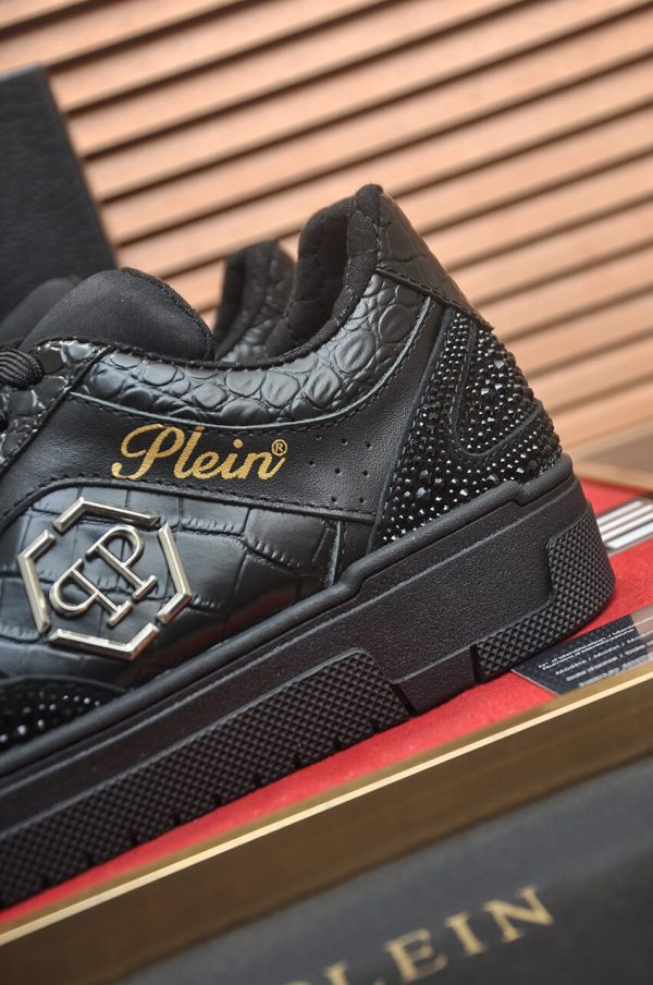 Philipp Plein crystal-embellished low-top leather sneakers