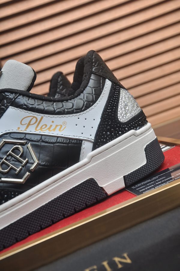 Philipp Plein crystal-embellished low-top leather sneakers